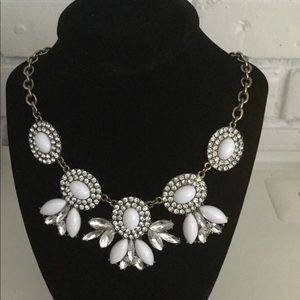 J. Crew chunky statement necklace white bling